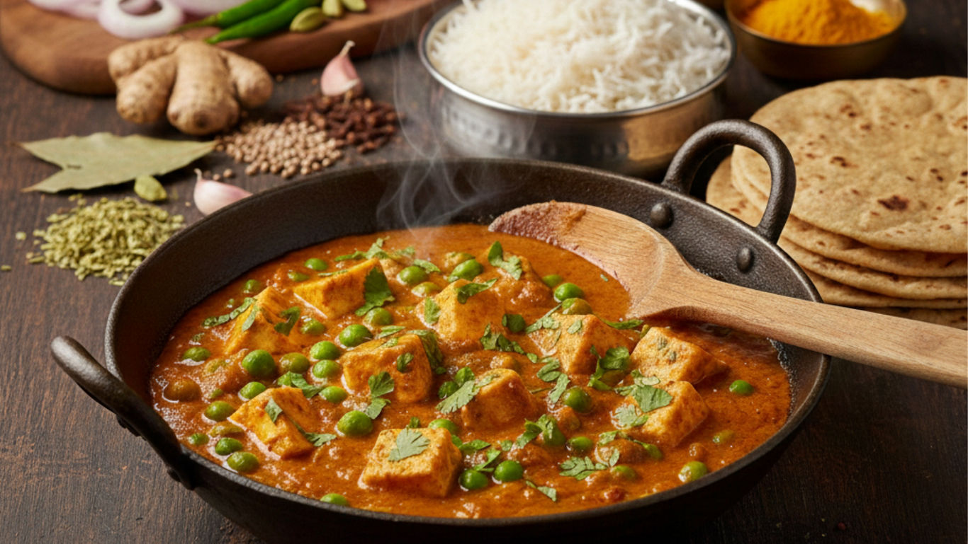 Dhaba Style Matar Paneer Recipe | Punjabi Paneer Peas Curry